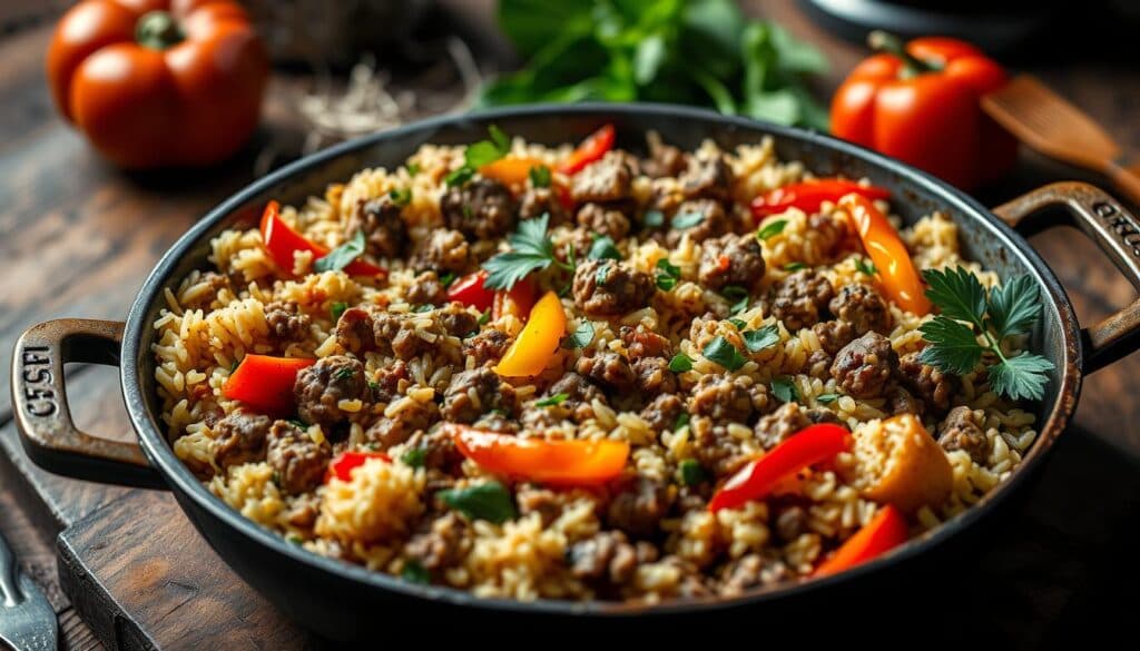 Hackfleisch Reis Pfanne