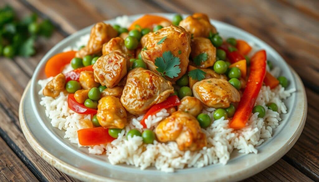 Hähnchen Reis Pfanne