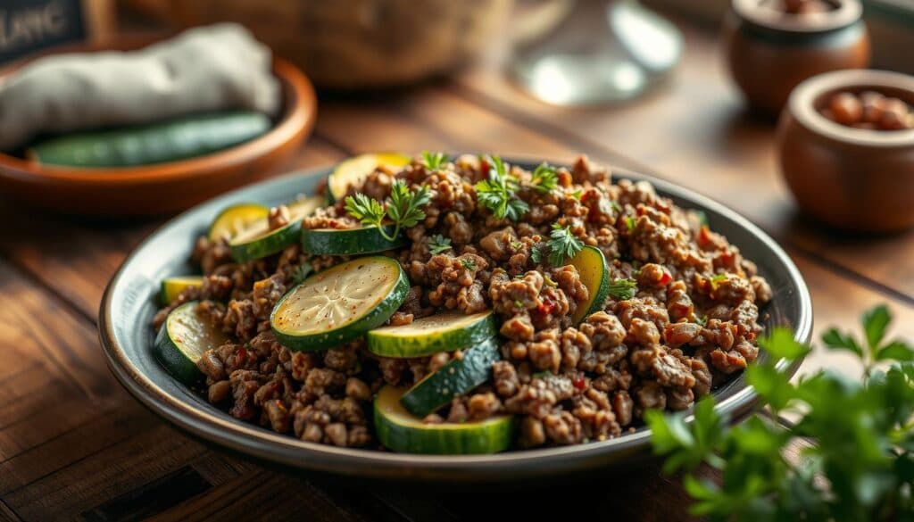 Zucchini Hackfleisch Pfanne
