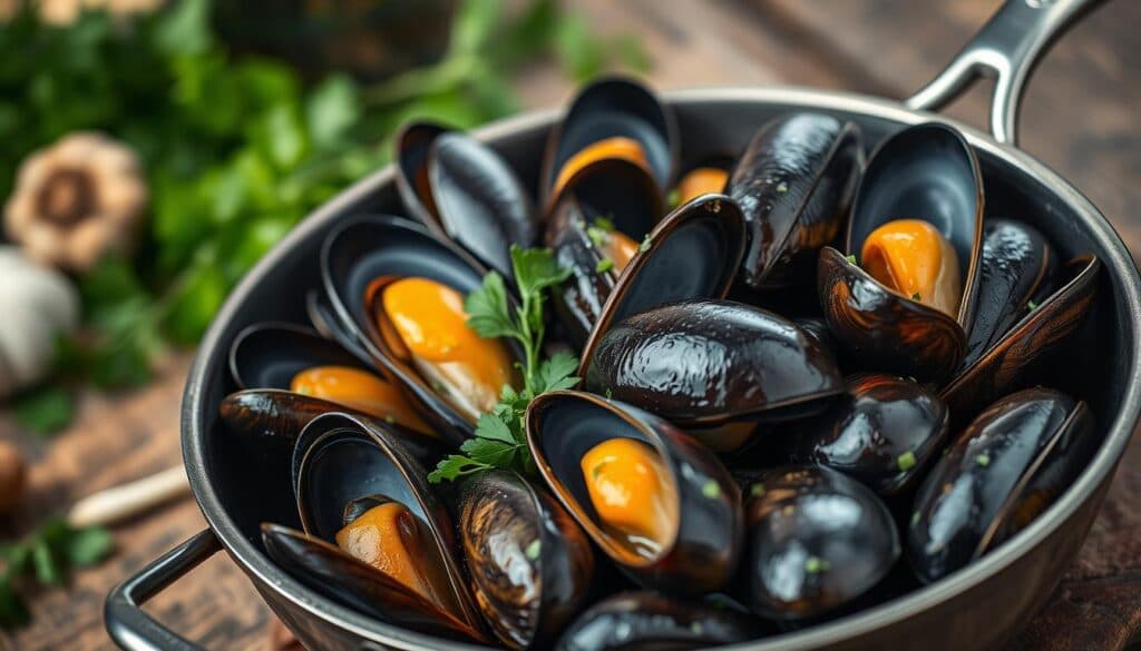 Miesmuscheln braten