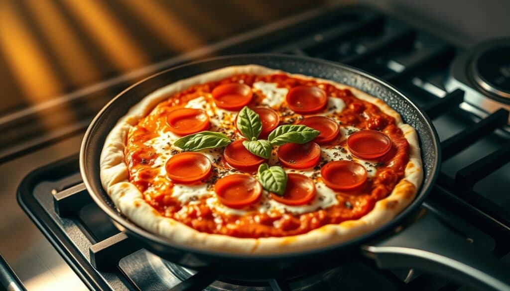 Pizza in der Pfanne