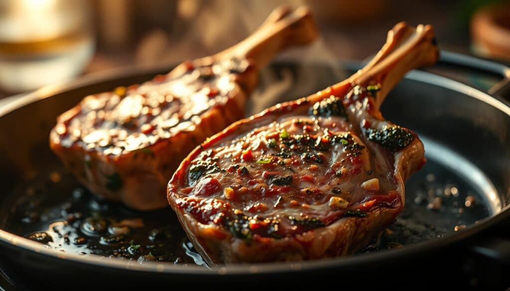 Marinierte Lammlachse braten