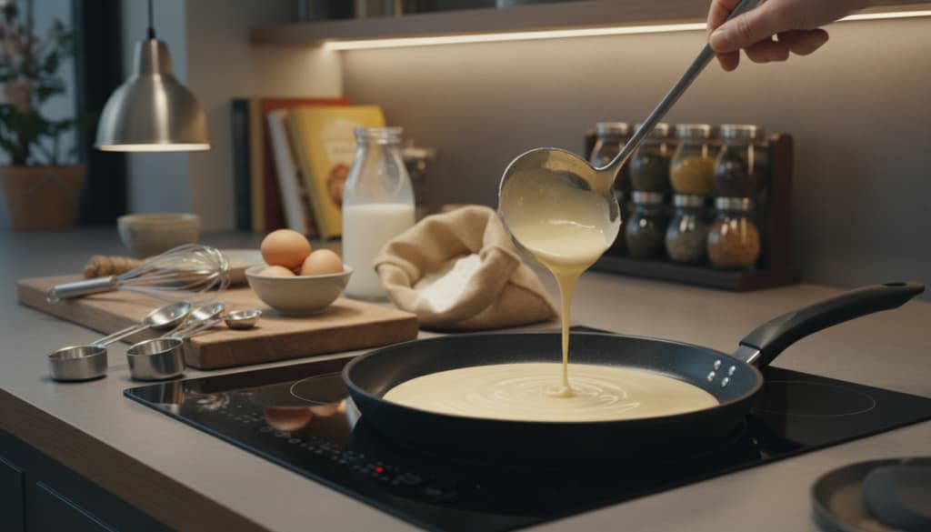 Zubereitung Crêpes Teigverteilung