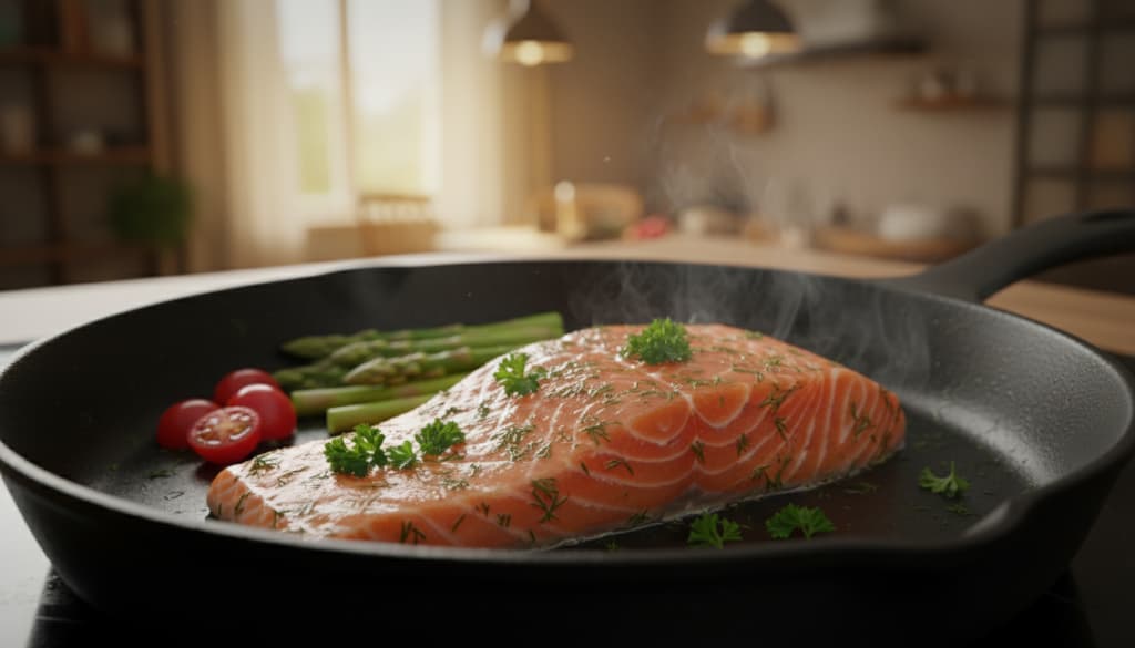 Lachs in der Pfanne