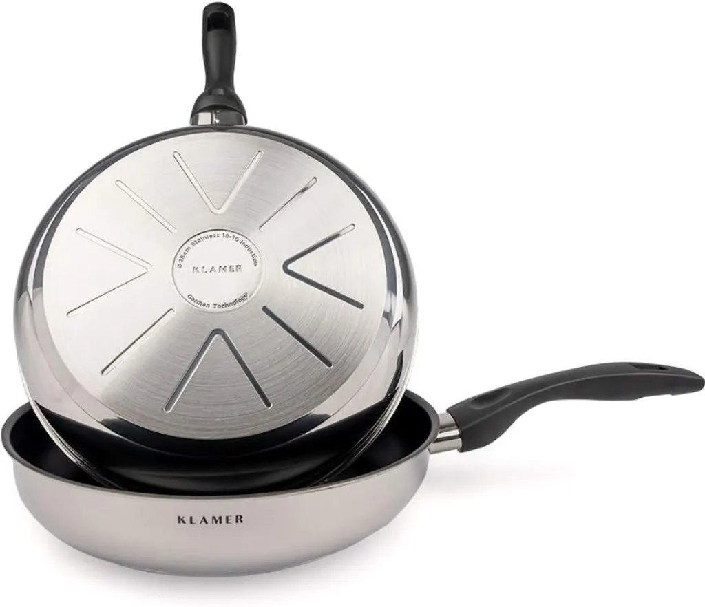 KLAMER Bratpfanne 28cm, antihaftbeschichtete Induktions-Pfanne, mit hohem Rand, Premium Beschichtung, hochwertige Profi-Universalpfanne