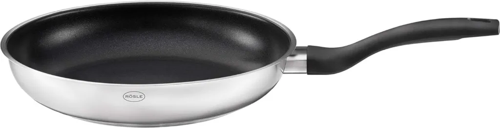 RÖSLE Basic Line Bratpfanne Durchmesser 28 cm, Universalpfanne mit Antihaftversiegelung ProPlex, Edelstahl