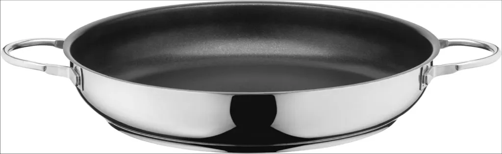 Silit Calabria Brat-Servierpfanne 32 cm Induktion, Edelstahl beschichtet, Edelstahlgriff, backofenfest, für schonendes Braten