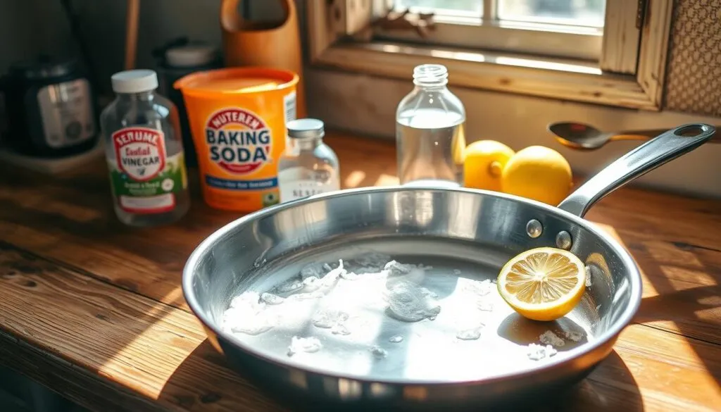 Edelstahlpfannen mit Hausmitteln reinigen