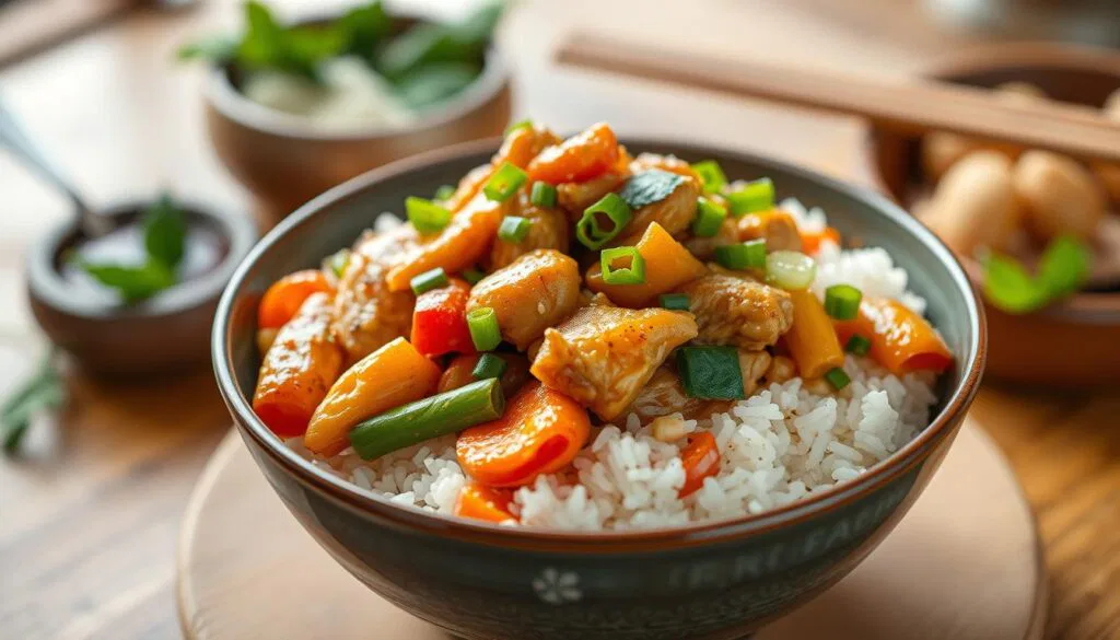 Hähnchen Reis Pfanne