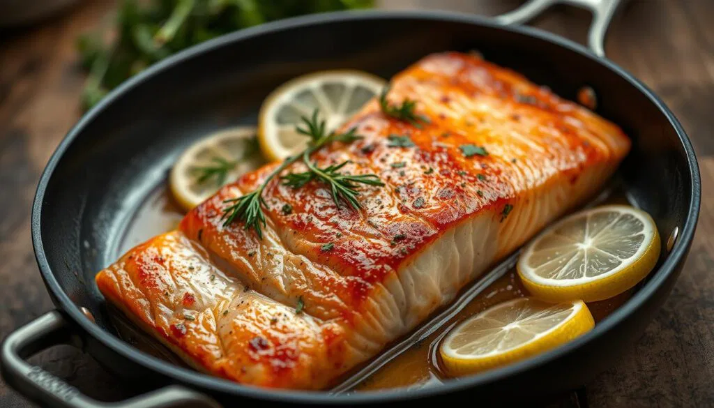 Lachs in der Pfanne