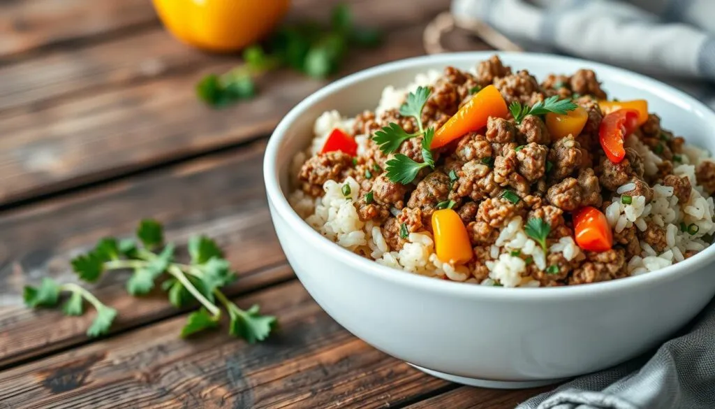 Hackfleisch-Reis-Gericht Hackfleisch-Reis-Gericht