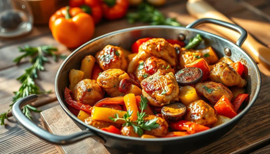 Hähnchen Paprika Pfanne