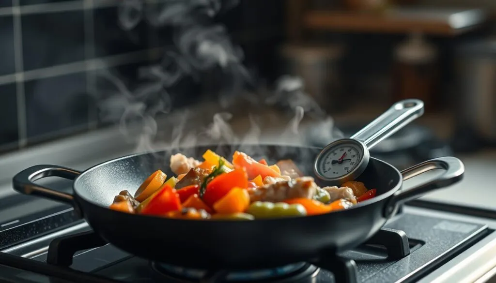 Temperaturkontrolle in der Pfanne Temperaturkontrolle in der Pfanne