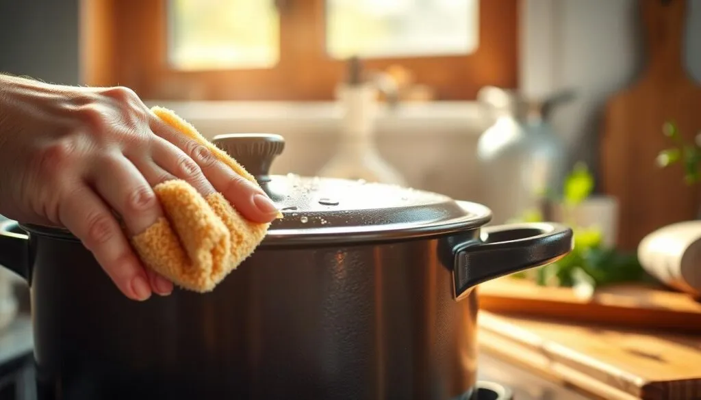 Gusseisen Topf reinigen