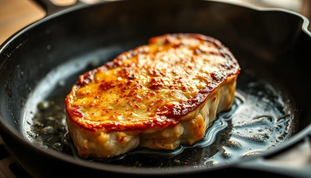 Kotelett in der Pfanne braten