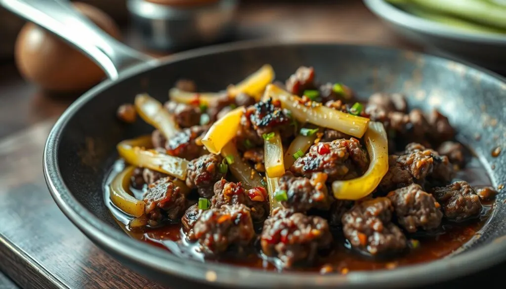 Hackfleisch Lauch Pfanne