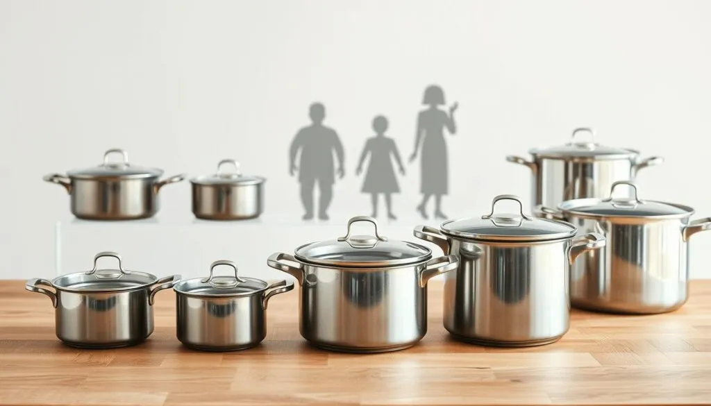 Kochtopfgrößen für verschiedene Haushalte