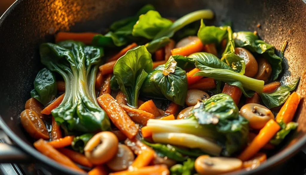 Pak Choi Zubereitung Pfanne