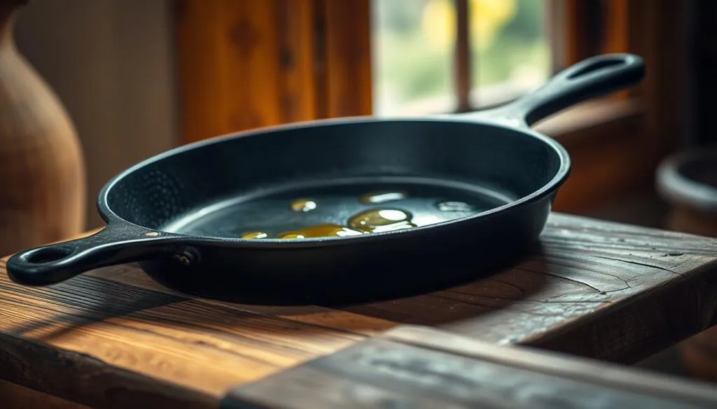 Gusseisenpfanne einbrennen