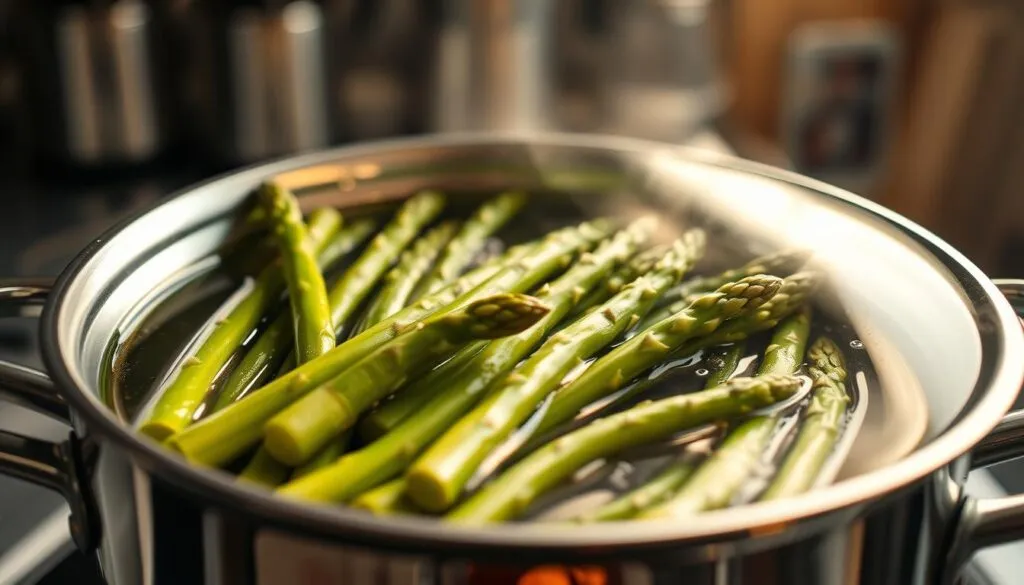 Spargel im Spargeltopf kochen