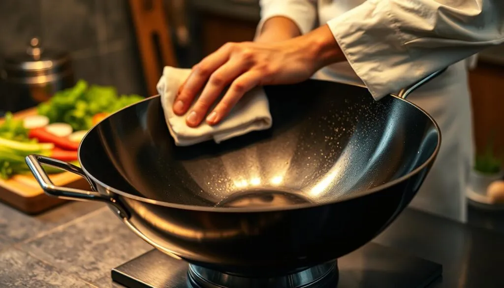 Pflege und Wartung Wok