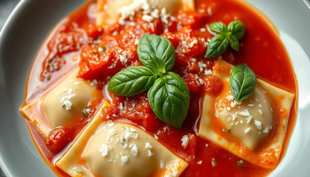 Ravioli mit Tomatensauce