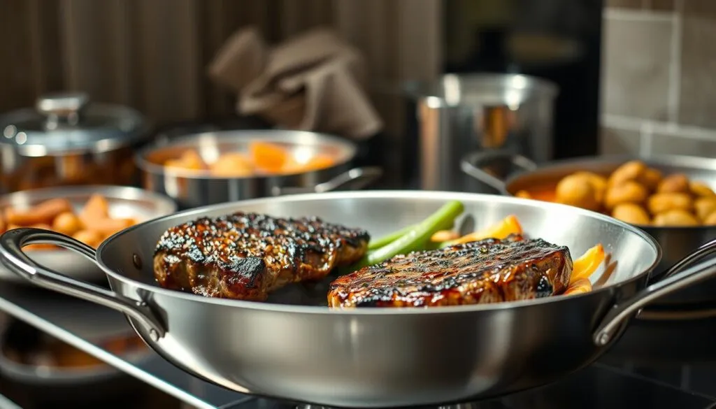 Servierpfanne mit verschiedenen Zubereitungsmöglichkeiten