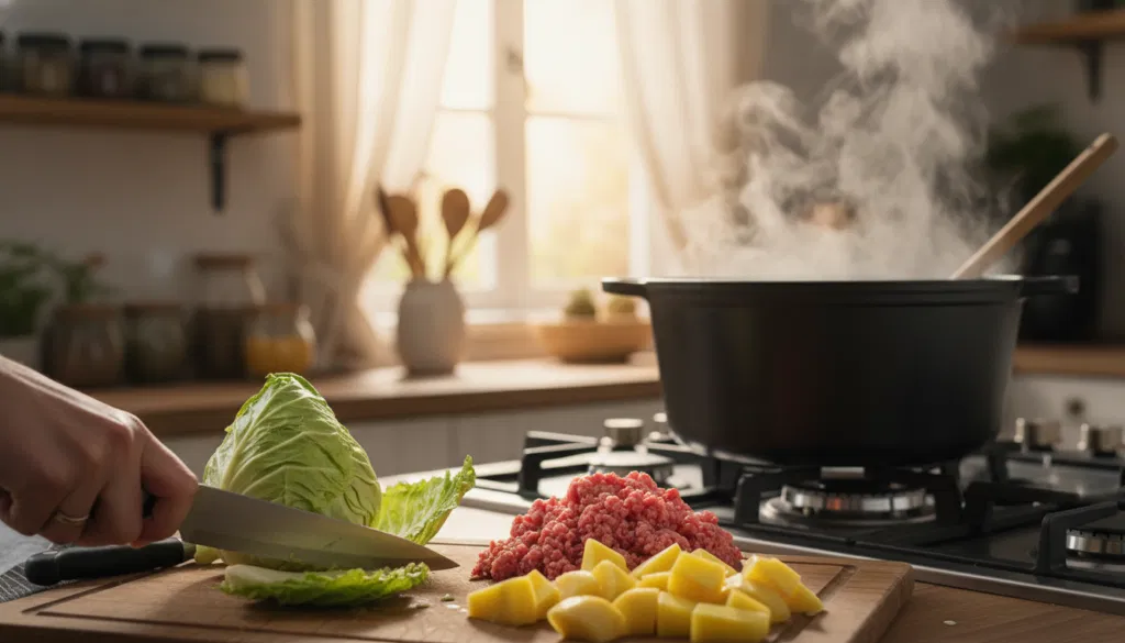 Schritt für Schritt Zubereitung Spitzkohl