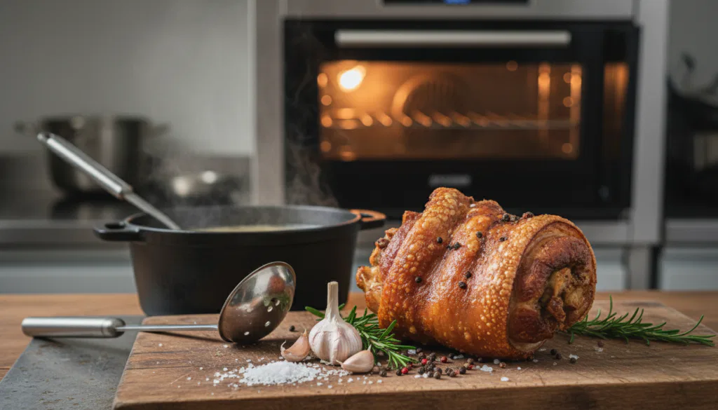 Schweinshaxe im Backofen mit Vorkochen