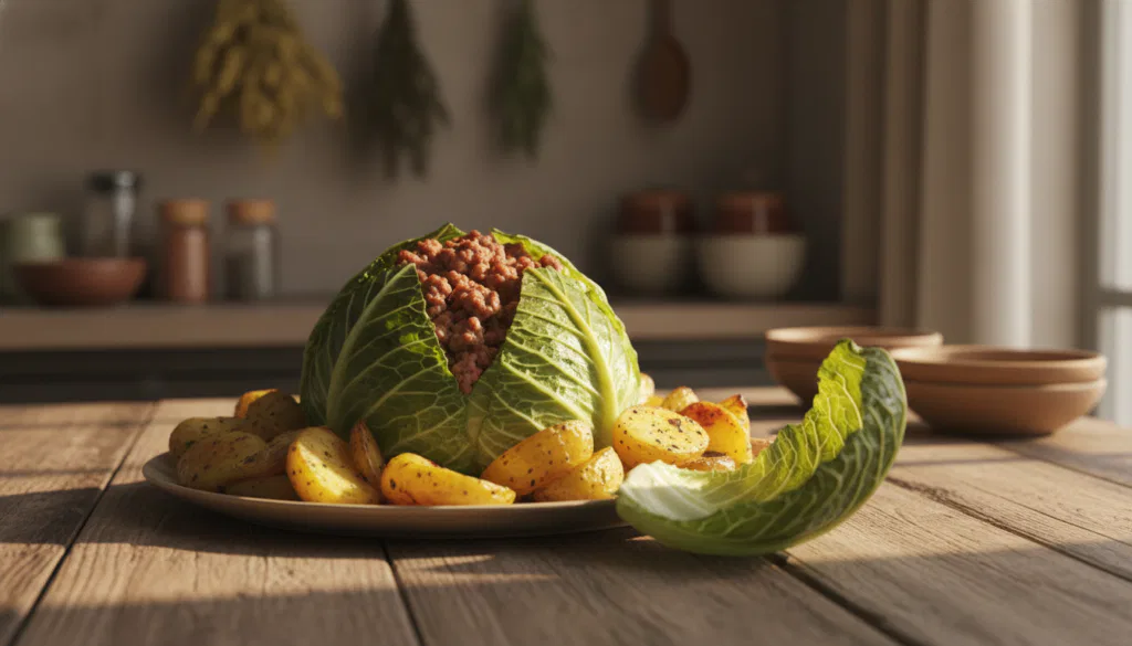 Spitzkohl mit Hackfleisch und Kartoffeln