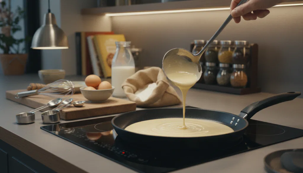 Zubereitung Crêpes Teigverteilung