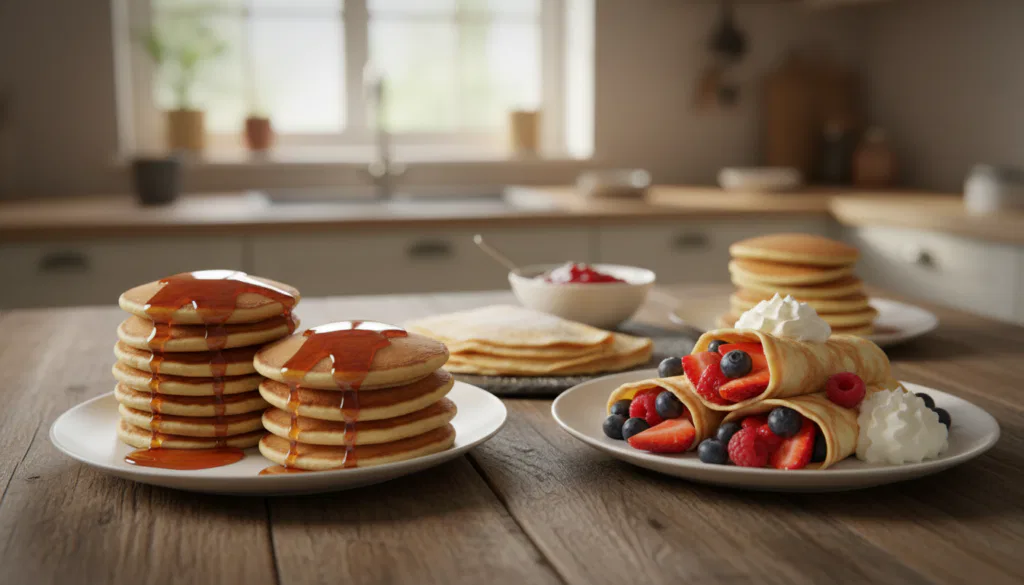 Internationale Pfannkuchenvarianten Crêpes Pancakes