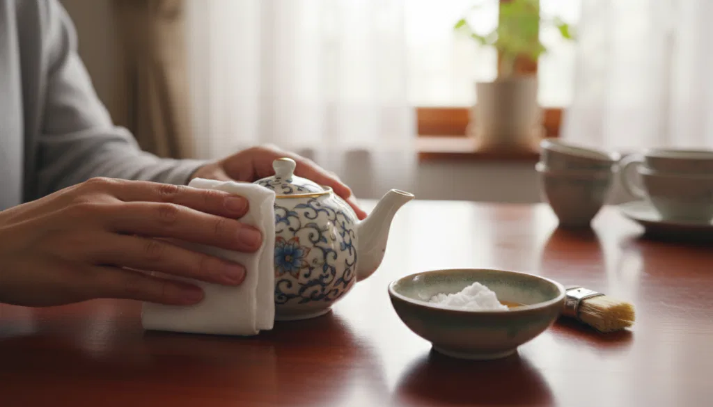 Reinigung und Pflege einer Teekanne