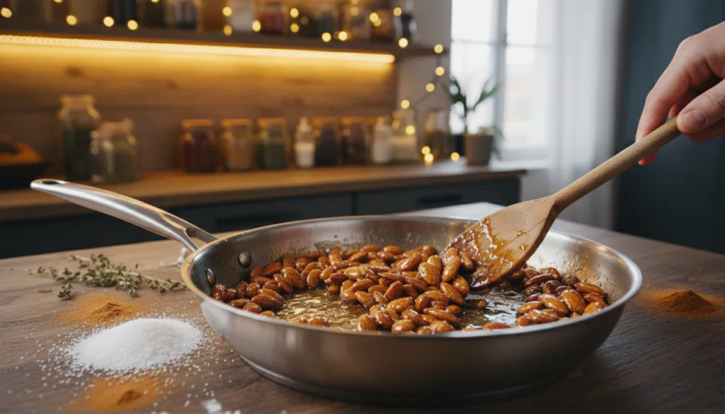 Gebrannte Mandeln selber machen Pfanne