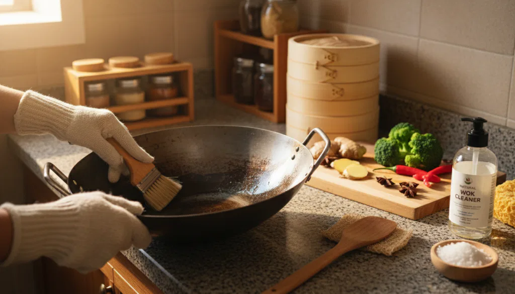Pflege und Reinigung einer Wok Pfanne
