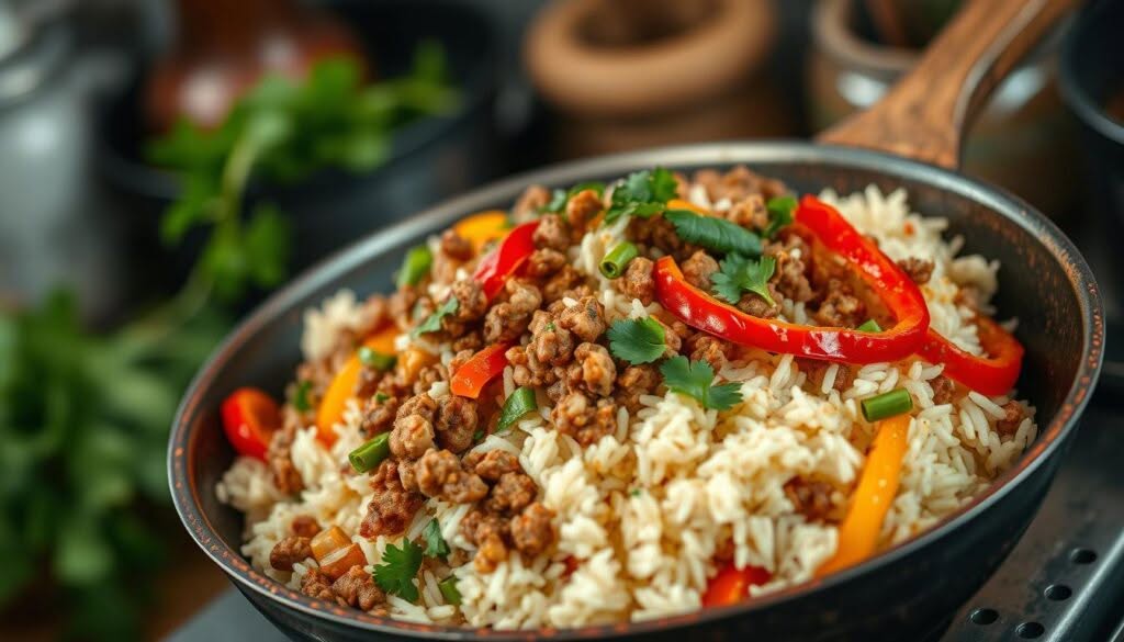 Reis Hackfleisch Pfanne